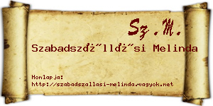 Szabadszállási Melinda névjegykártya
